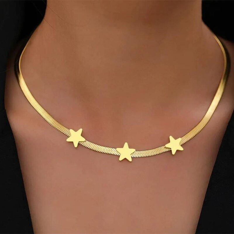 Stainless Steel Necklaces Gothic Blade Snake Chains Stars