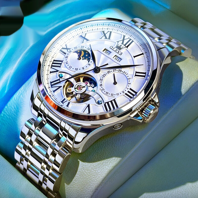 Automatic Mechanical Watch Business Simplicity Double Calendar Men's