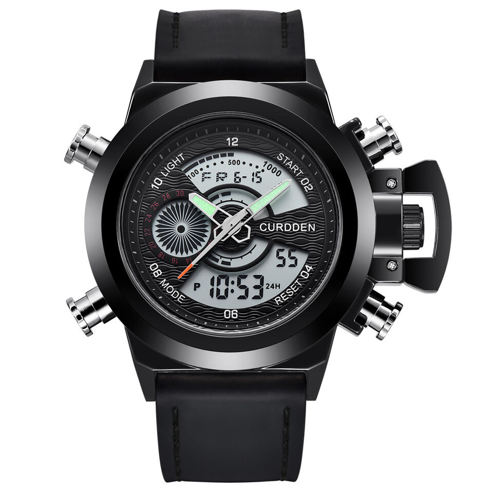 Fashion Belt Multi-functional Double Display Sports Watch
