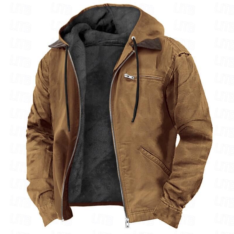 Winter Hooded Coat With Pockets Fashion Warm Fleece