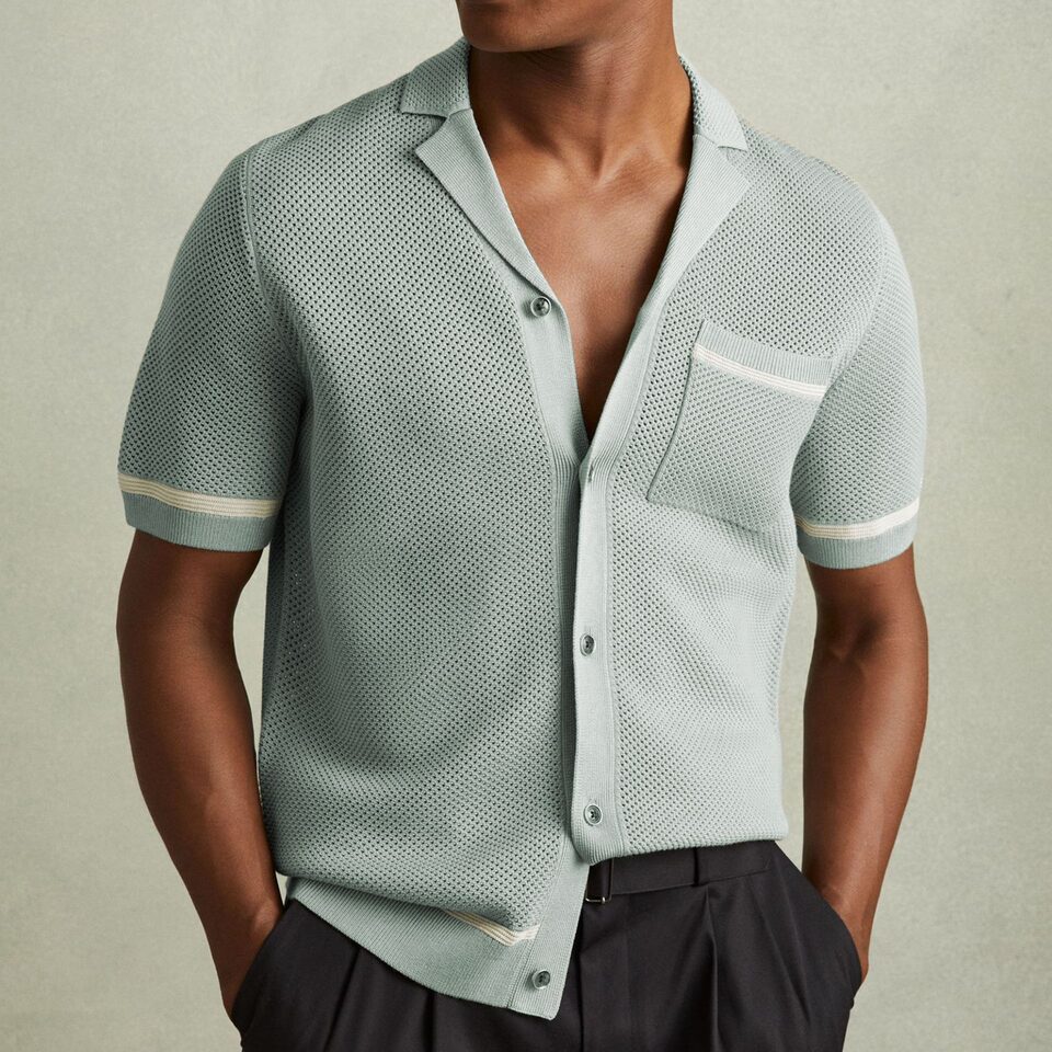 Men's Knitwear Summer Cuban Collar Short Sleeve Polo