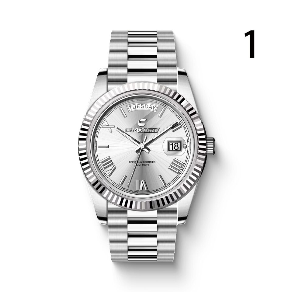 Fashion Men's Watch Steel Band Large Dial Quartz