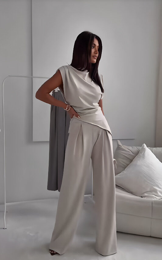 Women's Sleeveless Suit Fashion Slim Irregular Split Top