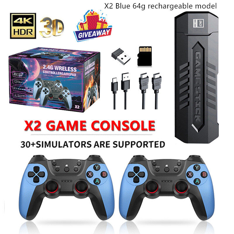 X2 Blue Game Console 4K Double Connection Battle