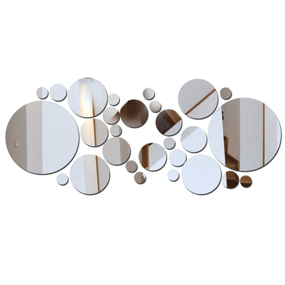 Big And Small Circles Mirror Sticker 3D Stereo