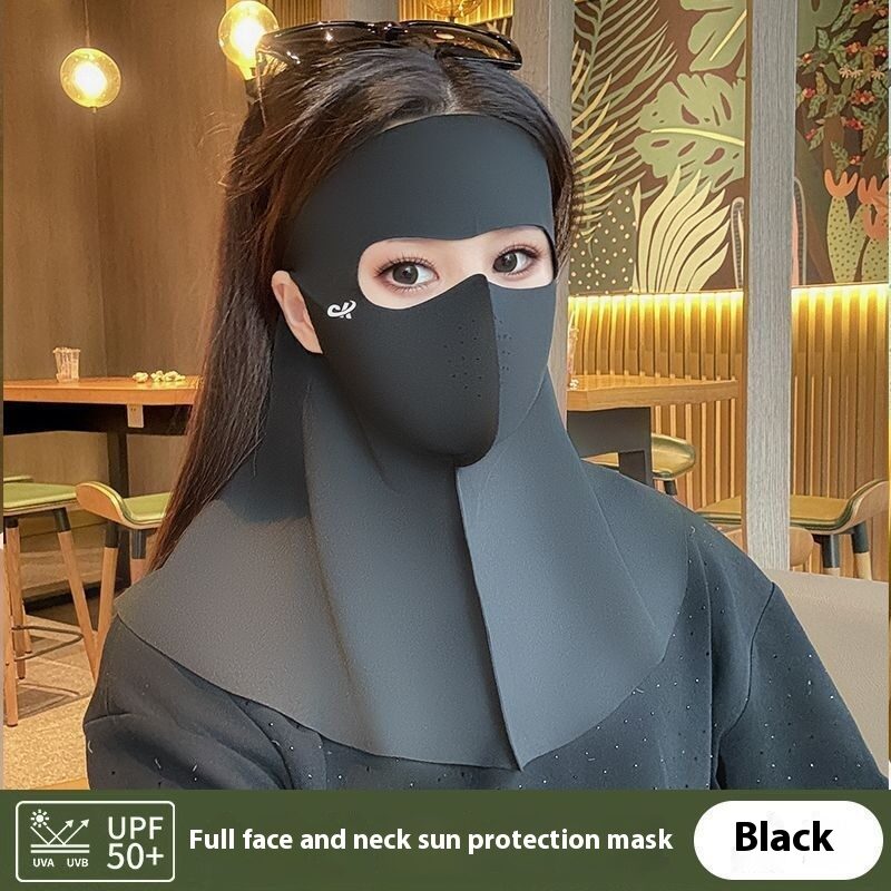 Summer Ice Silk Full Face Seamless Neck