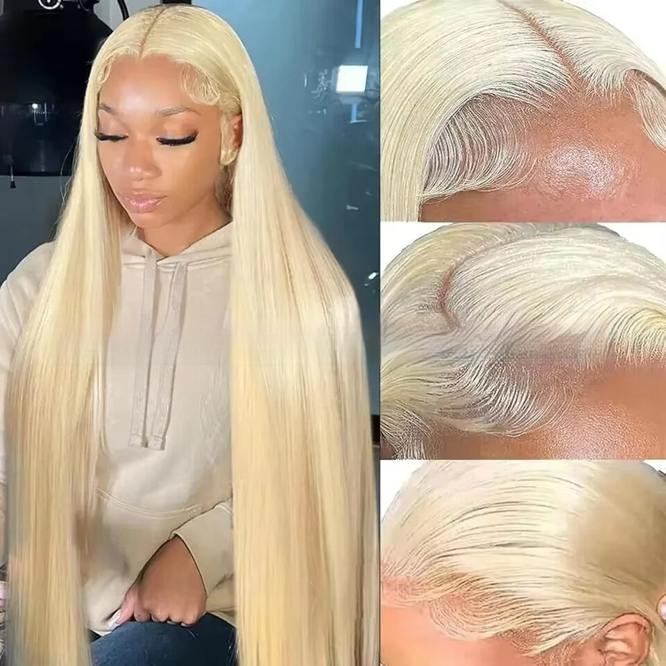 12-40Inch 613 Blonde Straight Human Hair Wigs DIY