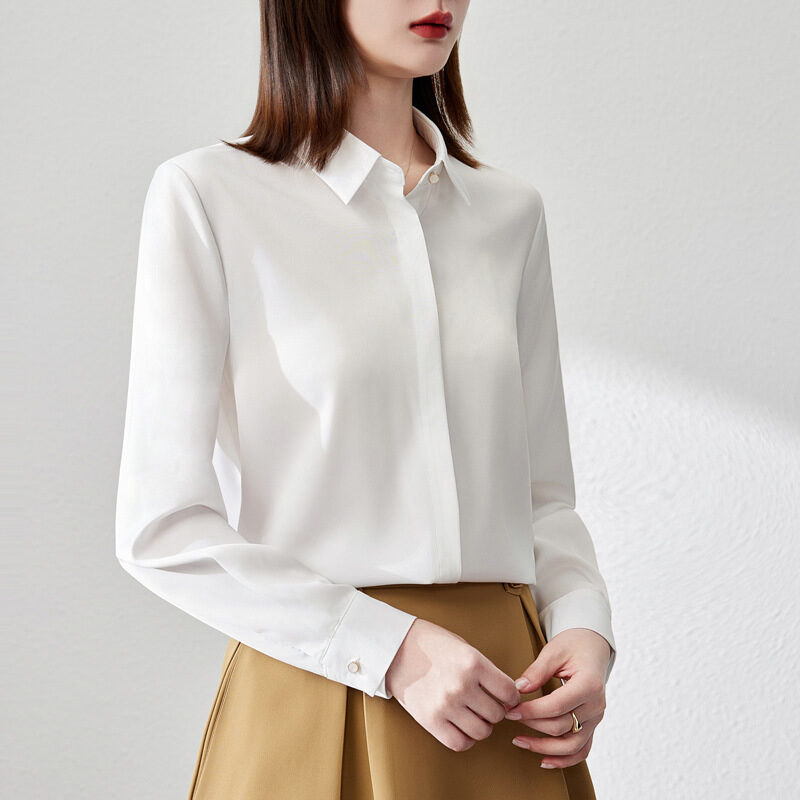Graceful Satin Top OL Business Clothing Shirt