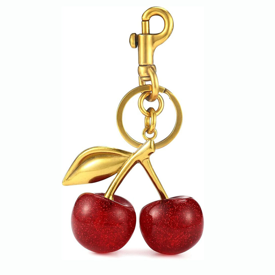 Alloy Three-dimensional Car Key Ring Cherry Women's Bag