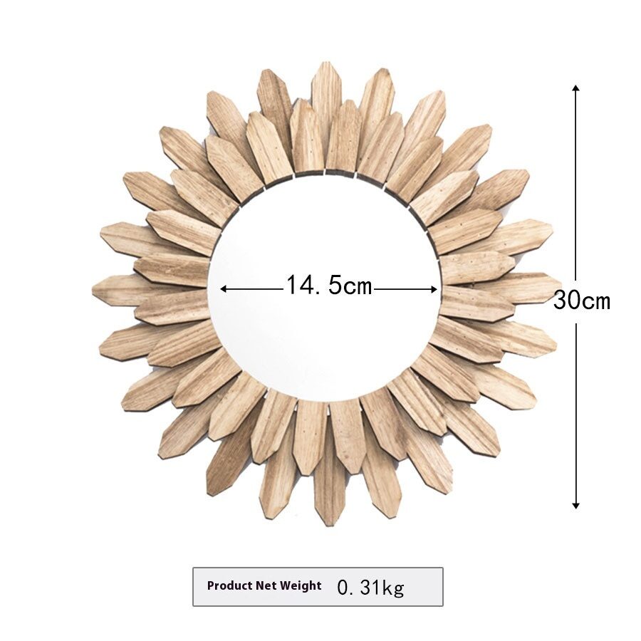 European-style Solid Wood Handmade Finish Hanging Mirror Homestay