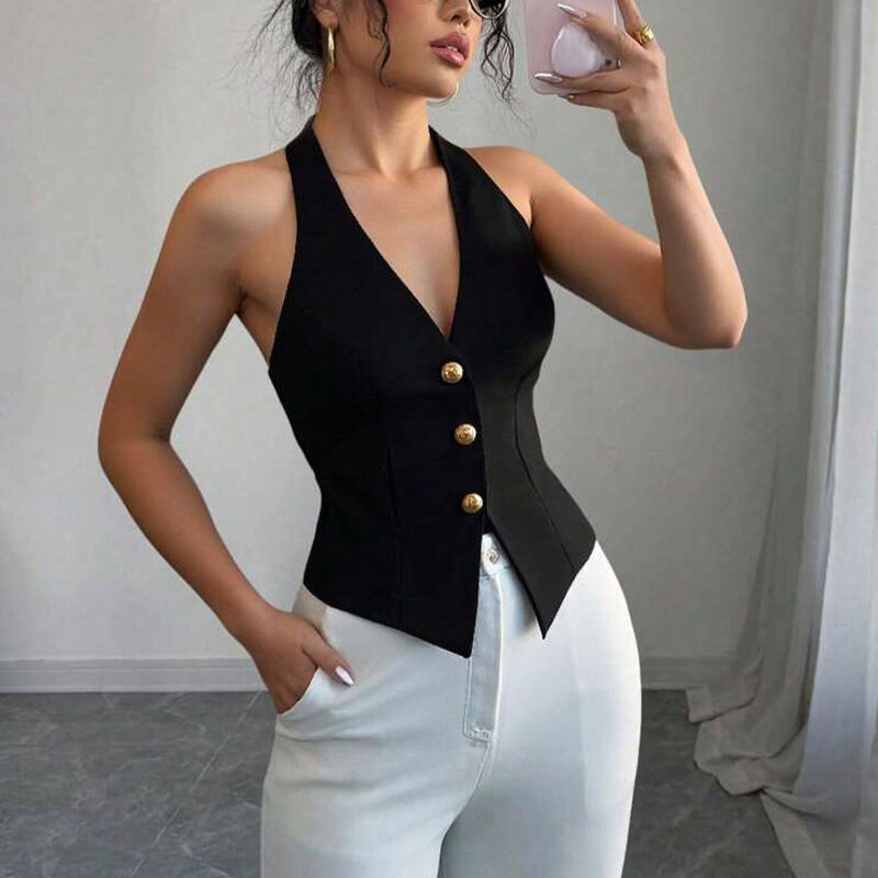 Halter Vest Summer Backless Strappy Cardigan Women's Clothing