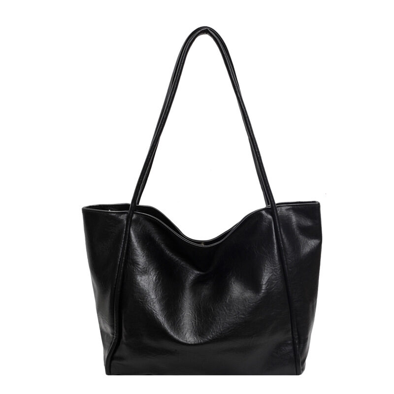 Soft Leather Shoulder Bag Large Capacity Commuter Totes