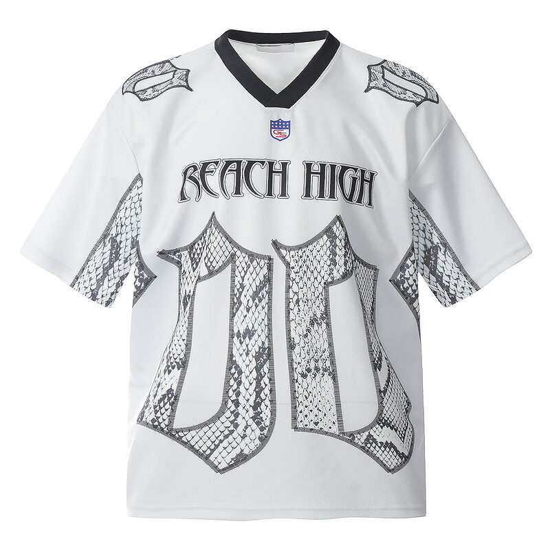Snake Scale Design Mesh Jersey Short Sleeve T-shirt