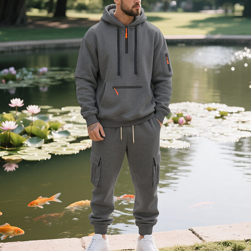 Men's Loose Sports And Leisure Suit Sweater Fleece-lined