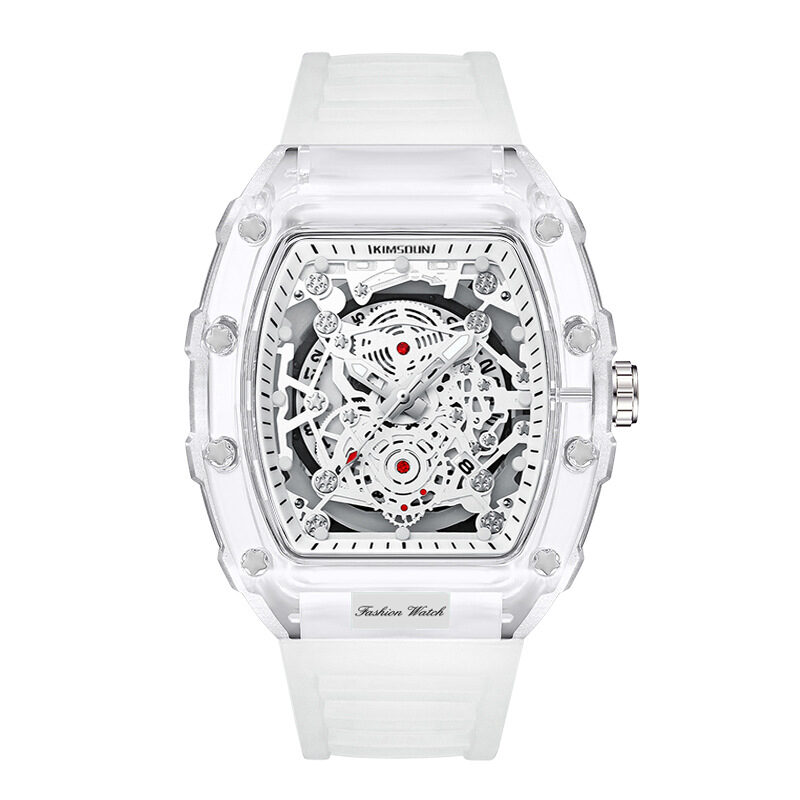 Fashionable Transparent Mens Watches Waterproof Timepieces