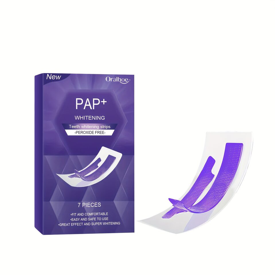 Whitening Teeth Strips Purple Dry-application