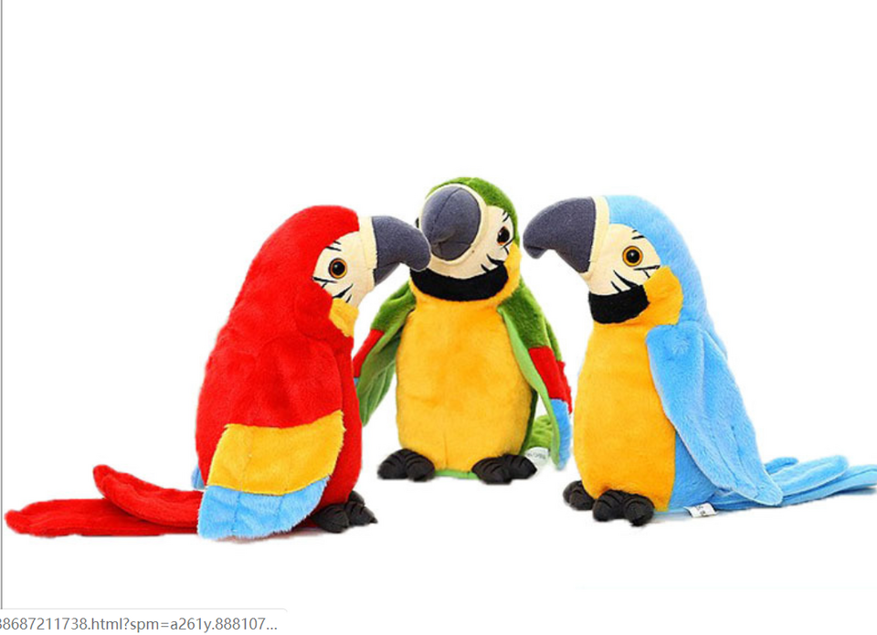 Electric Talking Parrot Plush Toy Cute Speaking Record