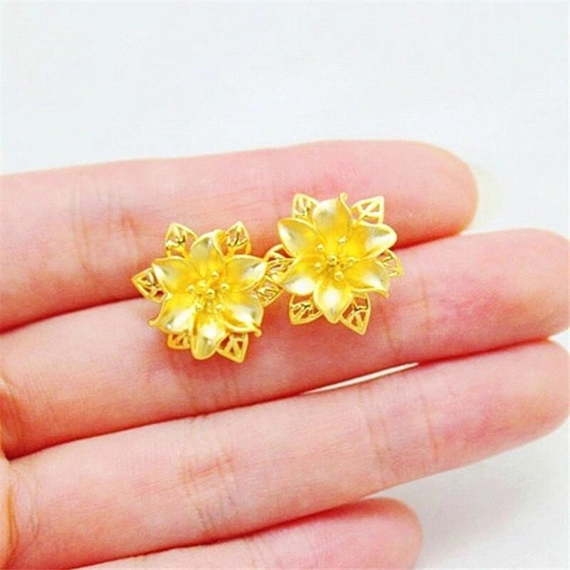 24K Gold Plated Earrings Euro Jewelry New Popular