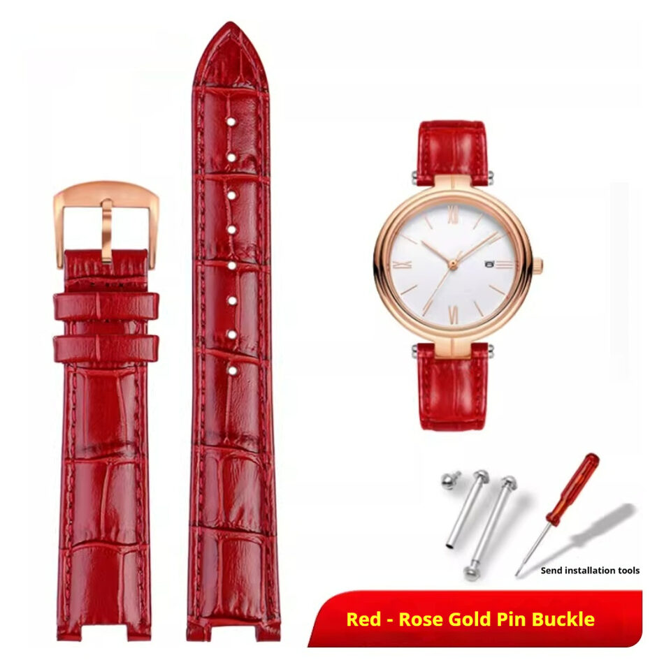 Comfortable Flat Interface Slub Pattern Watch Accessories Leather