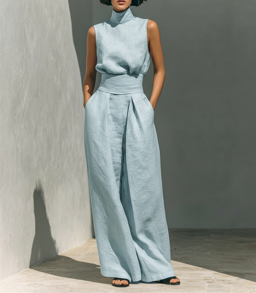 Casual Sleeveless Suit Summer Stand-up Collar Pullover Top