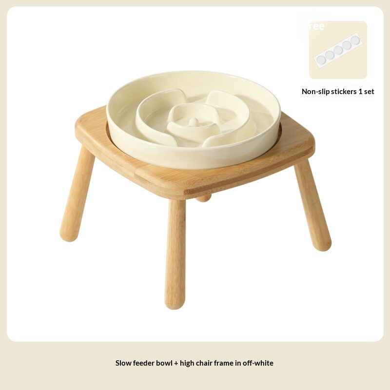 Ceramic Dog Bowl Pet Slow-Feeding Anti-Choking Feeder Tip-Proof