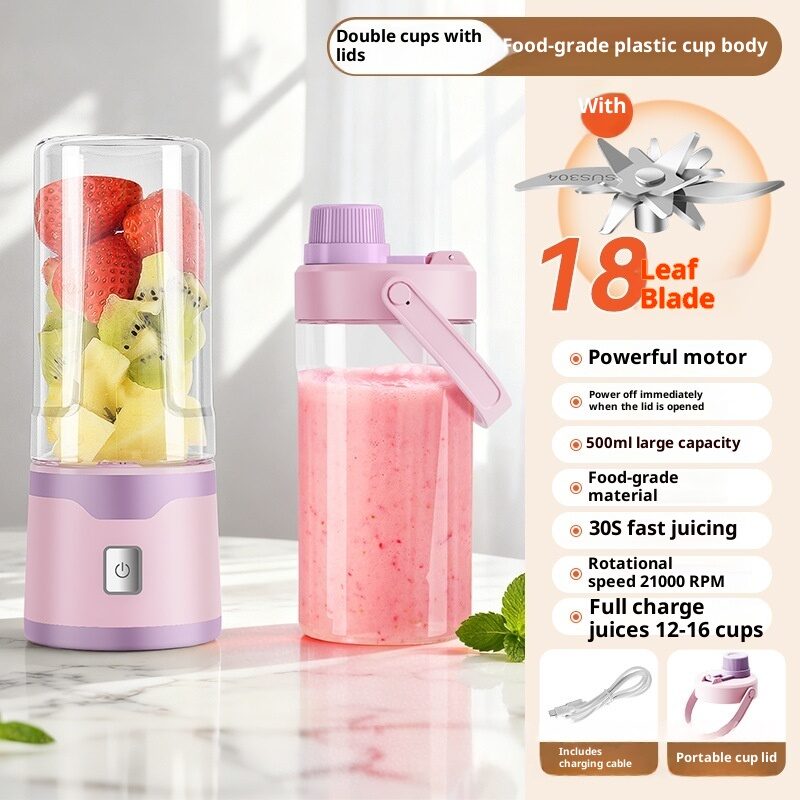 Multifunctional Rechargeable Electric USB Juicer Cup Double Handheld