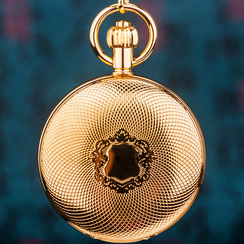 Pure Copper Double-Opening Flip-Top Mechanical Pocket Watch Sun