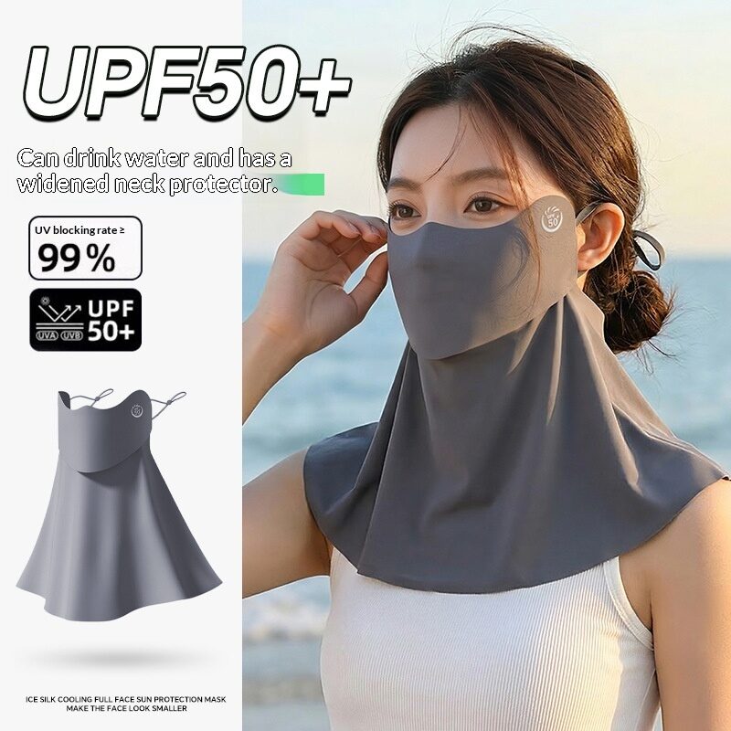 Womens Half-Face Breathable UV-Protective Sun Mask