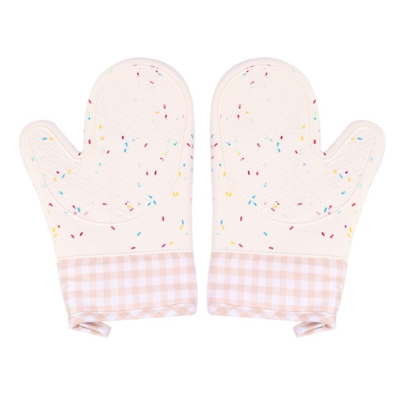 Silicone Insulated Gloves Long-Style Two-Finger Heat-Resistant Non-Slip Kitchen