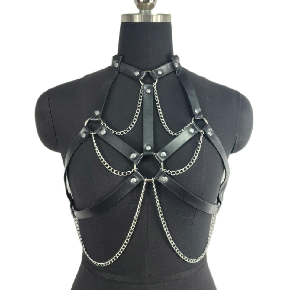 Women's Fashion Leather Strap With Chain Performance Costumes