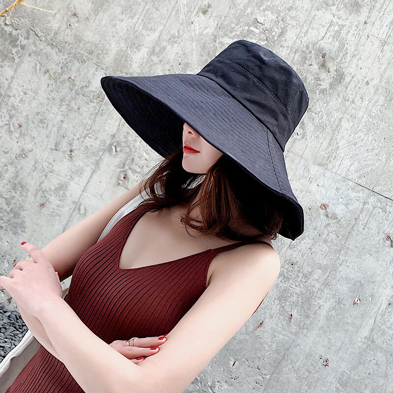 Solid-color Extra-wide-brim Sun Hat