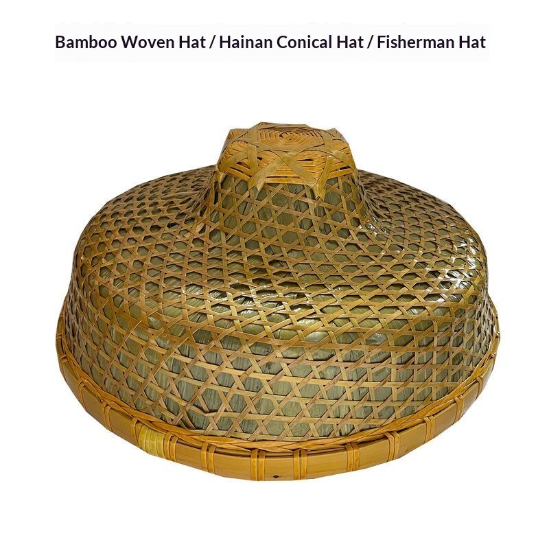 Flat-top Waterproof Bamboo Woven Hat For Fishermen