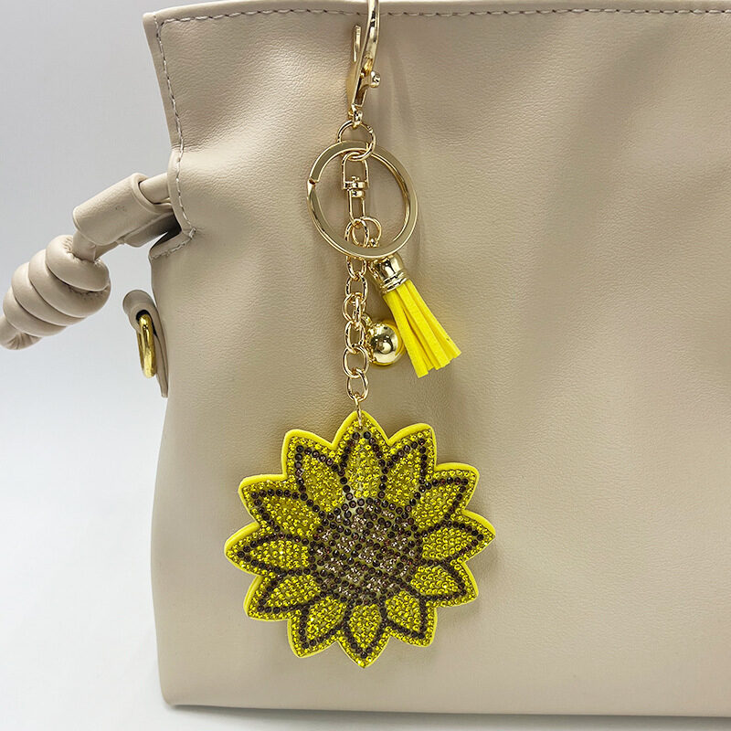 Creative Diamond-studded Sunflower Keychain Bag Charm