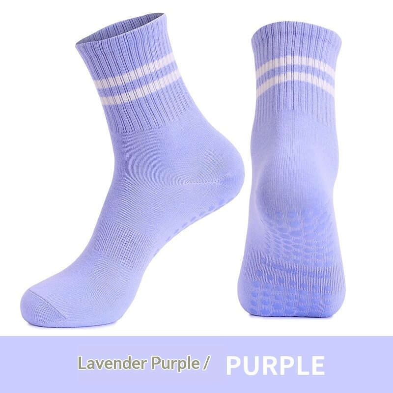 Pilates Mid Calf Exercise Socks With A Towel