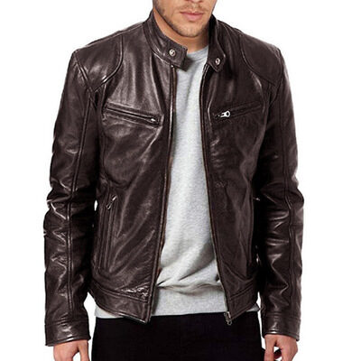 PU Leather Jacket Slim