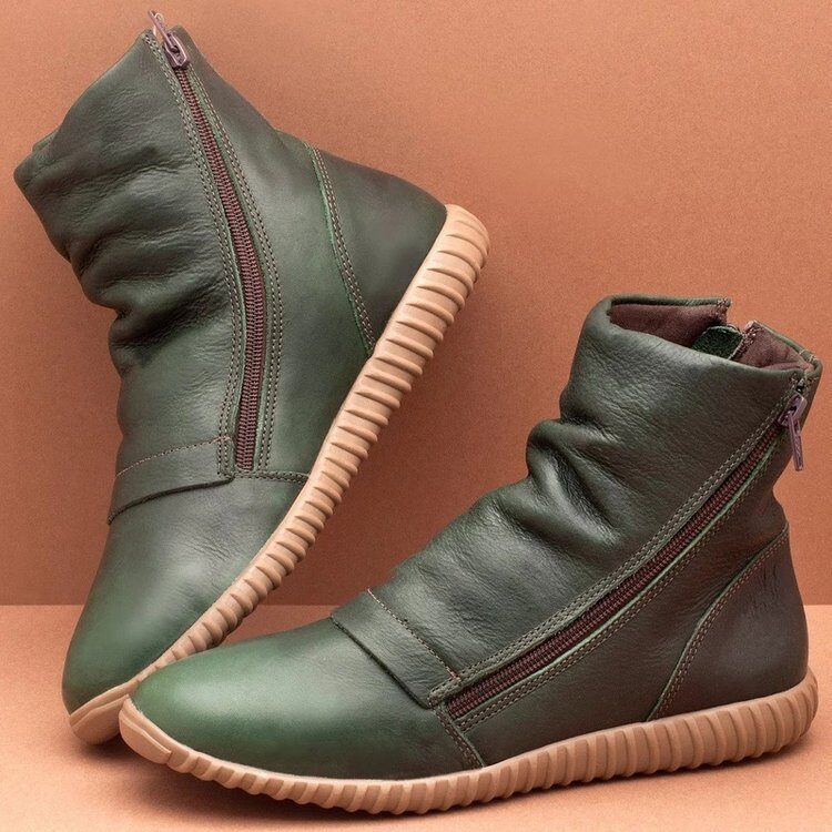Plus size boots Martin women's leather