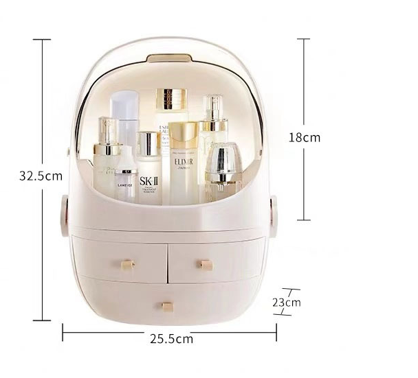 Multi-function dustproof cosmetic storage box portable mirror home