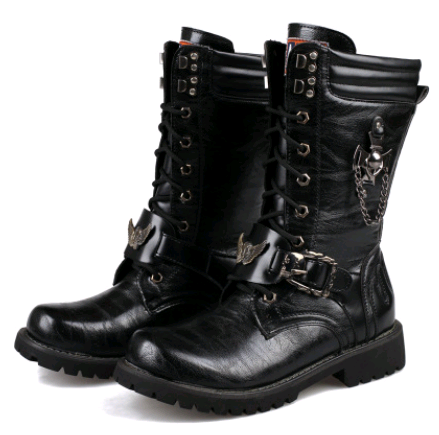Trend high men's boots military cowboy