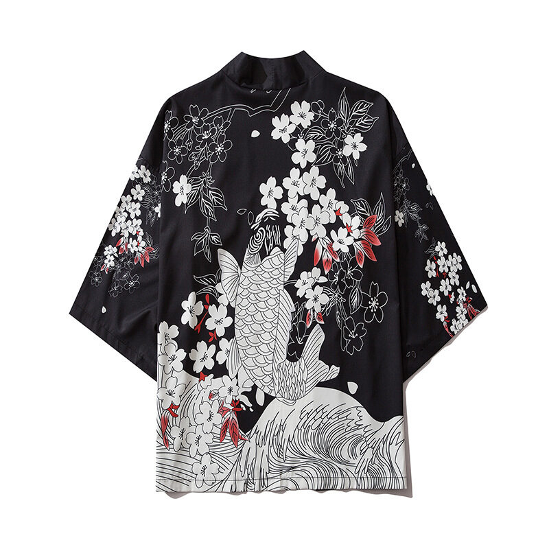 Japanese Kimono Cardigan Cat Samurai Streetwear Men Women