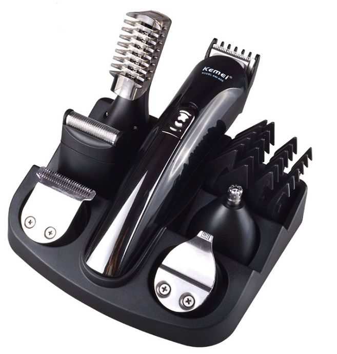 Kemei 6 in 1 Rechargeable Hair Trimmer Titanium