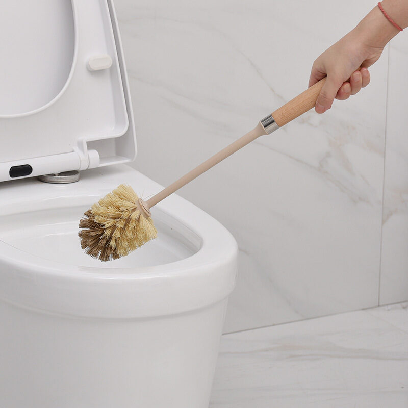 Wooden Household Handle Toilet Brush Cleaning Tools Bathroom