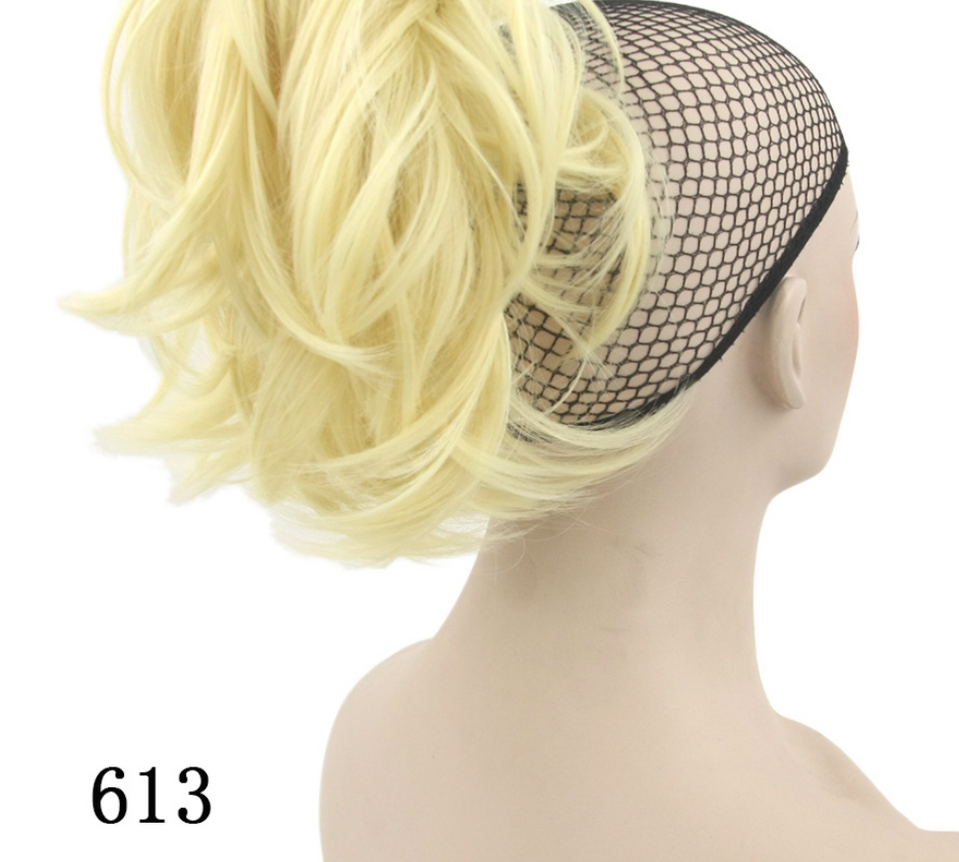 Grip ponytail short hair female curly wig flexible