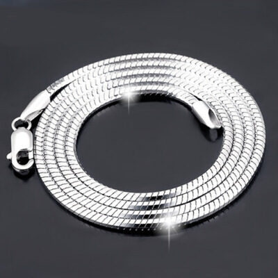 Sterling Silver Plated platinum necklace chain jadoku men