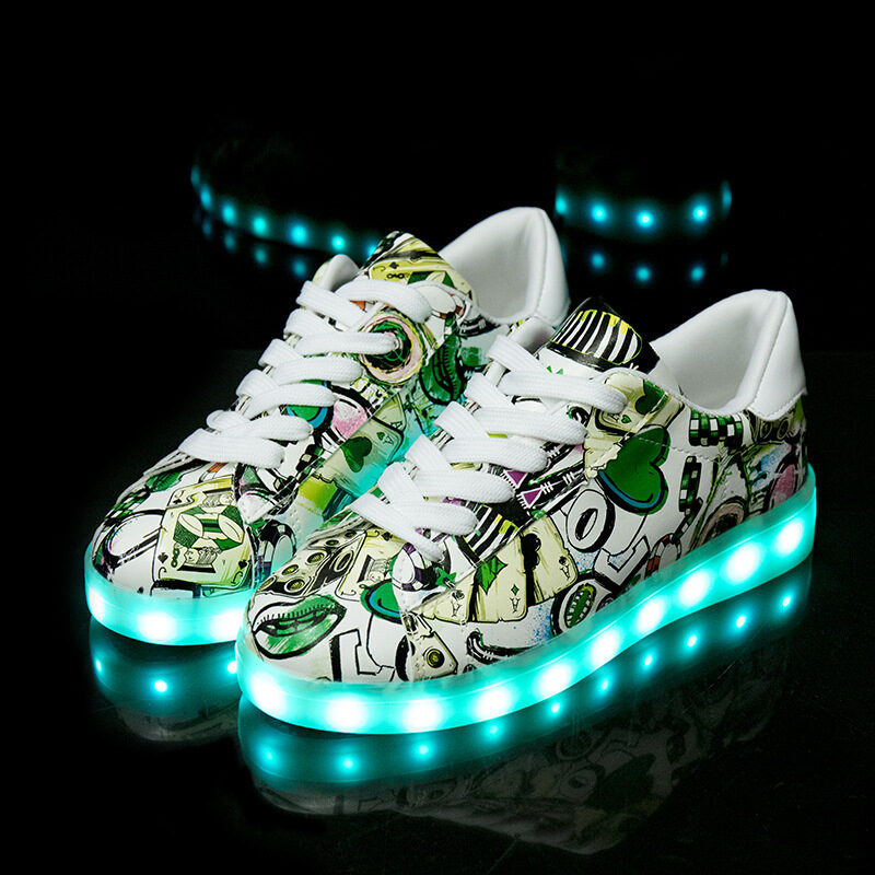 Men and women light shoes couple fluorescent