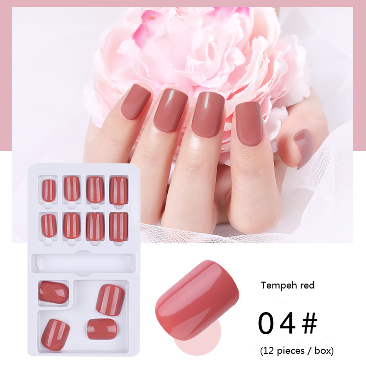 Wear nails pure color nail art fake patches