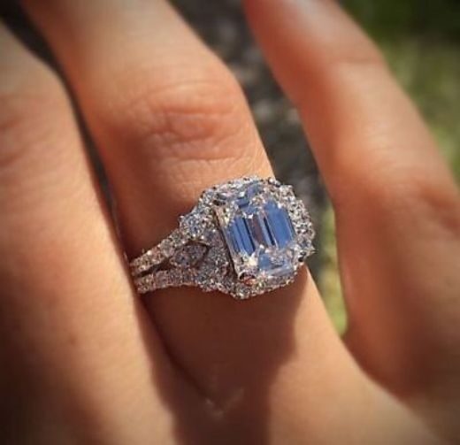 Luxury Silver Color AAA Princess Cut Square Crystal