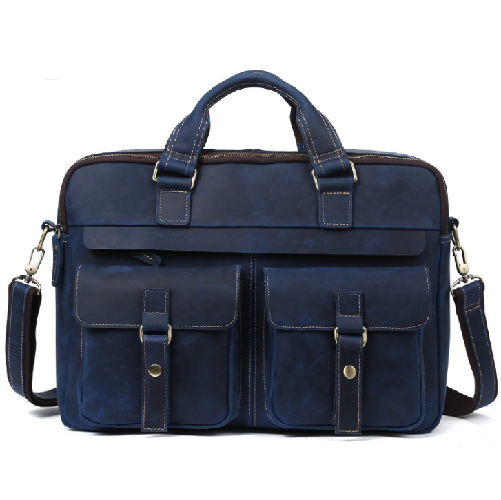 Genuine men''s bags retro business briefcase cowhide oblique