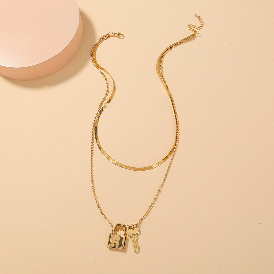 Multi-layer Valentine Lock Necklace