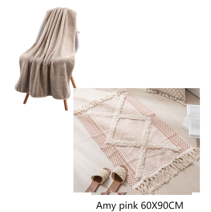 Bamboo charcoal solid color household bath towel