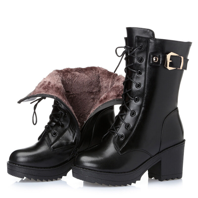 Leather Martin boots women cotton